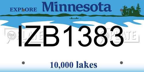 IZB1383 Minnesota License Plate