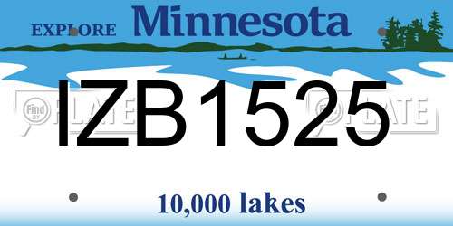IZB1525 Minnesota License Plate