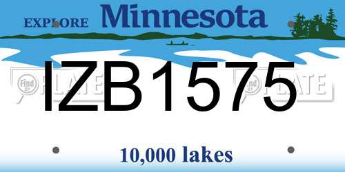 IZB1575 Minnesota License Plate