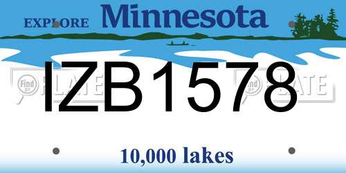 IZB1578 Minnesota License Plate