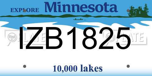 IZB1825 Minnesota License Plate