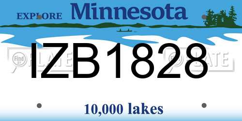 IZB1828 Minnesota License Plate