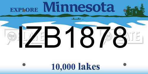 IZB1878 Minnesota License Plate