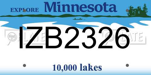 IZB2326 Minnesota License Plate