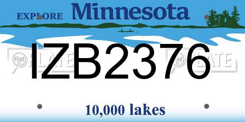 IZB2376 Minnesota License Plate