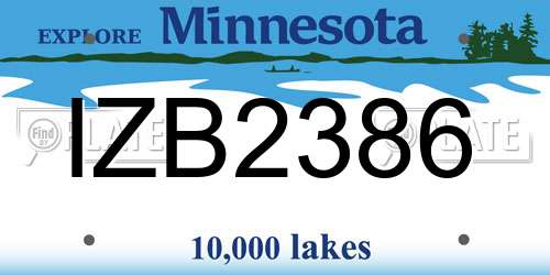 IZB2386 Minnesota License Plate