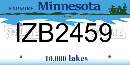 IZB2459 Minnesota License Plate