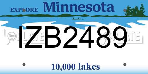 IZB2489 Minnesota License Plate