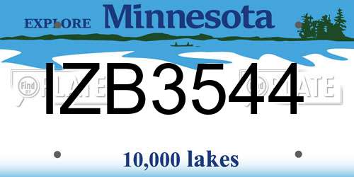 IZB3544 Minnesota License Plate