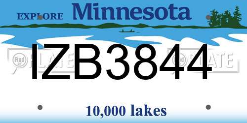 IZB3844 Minnesota License Plate