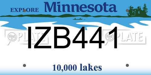 IZB441 Minnesota License Plate