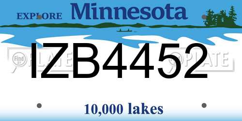 IZB4452 Minnesota License Plate