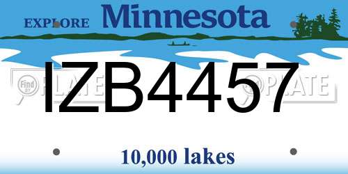 IZB4457 Minnesota License Plate