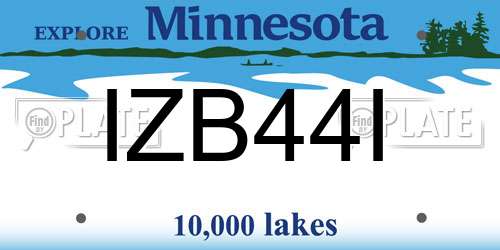 IZB44I Minnesota License Plate