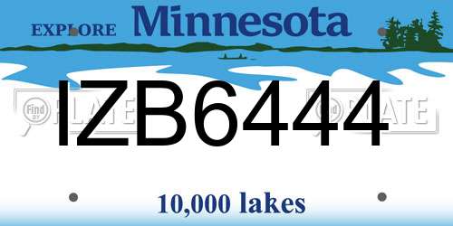 IZB6444 Minnesota License Plate