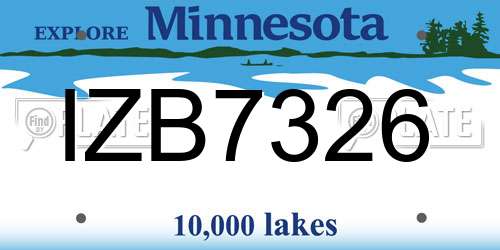 IZB7326 Minnesota License Plate