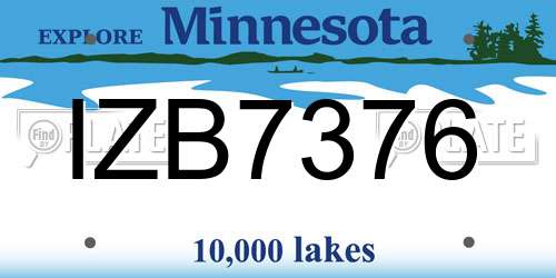 IZB7376 Minnesota License Plate