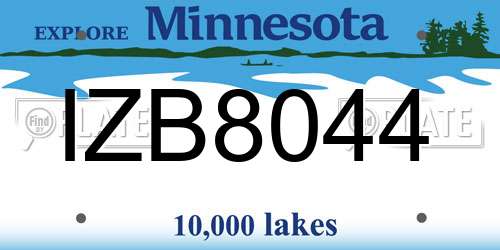 IZB8044 Minnesota License Plate