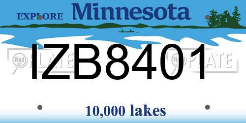 IZB8401 Minnesota License Plate