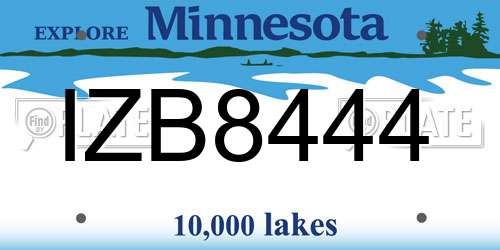 IZB8444 Minnesota License Plate