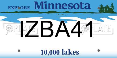 IZBA41 Minnesota License Plate