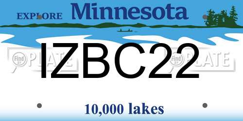 IZBC22 Minnesota License Plate