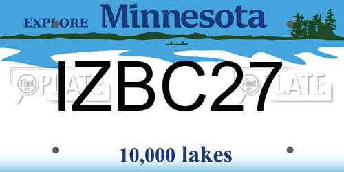 IZBC27 Minnesota License Plate