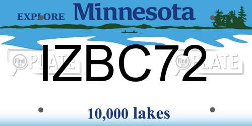 IZBC72 Minnesota License Plate