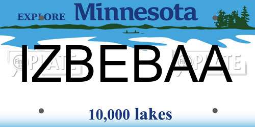 IZBEBAA Minnesota License Plate