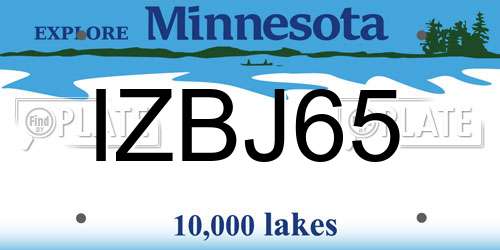 IZBJ65 Minnesota License Plate