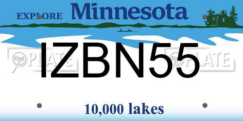 IZBN55 Minnesota License Plate