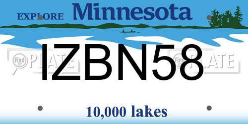 IZBN58 Minnesota License Plate
