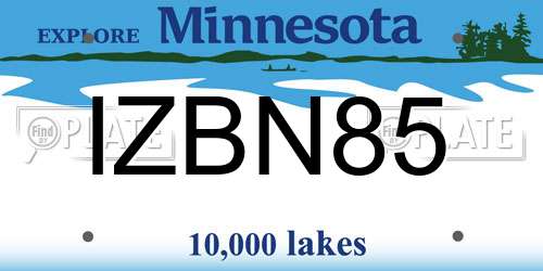 IZBN85 Minnesota License Plate