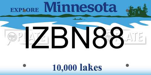 IZBN88 Minnesota License Plate