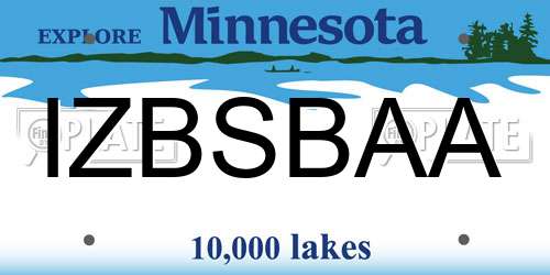 IZBSBAA Minnesota License Plate