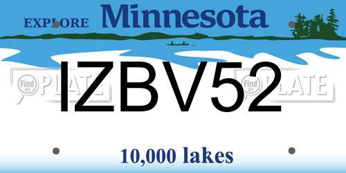 IZBV52 Minnesota License Plate