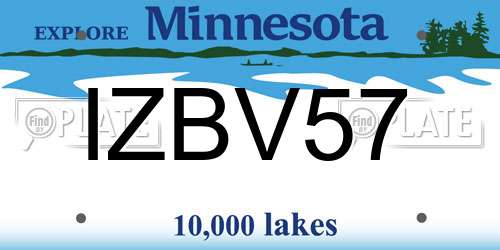 IZBV57 Minnesota License Plate