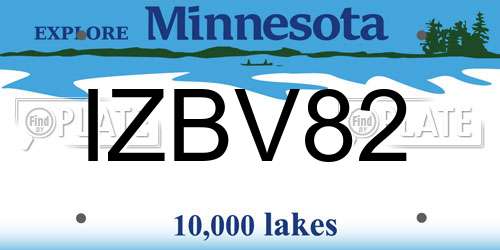 IZBV82 Minnesota License Plate