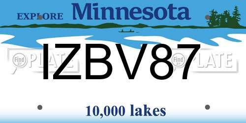 IZBV87 Minnesota License Plate