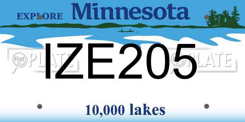 IZE205 Minnesota License Plate
