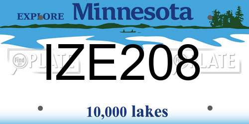 IZE208 Minnesota License Plate