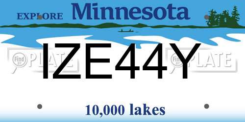 IZE44Y Minnesota License Plate