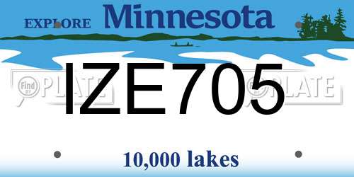 IZE705 Minnesota License Plate
