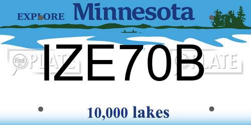 IZE70B Minnesota License Plate