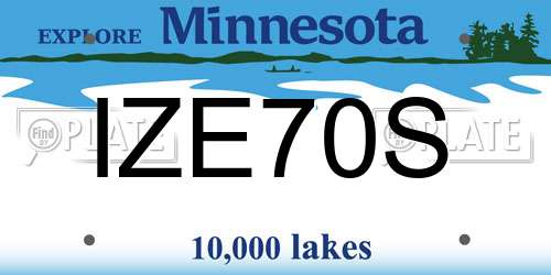 IZE70S Minnesota License Plate