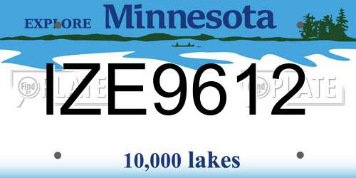 IZE9612 Minnesota License Plate