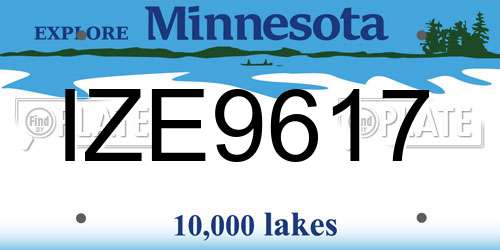 IZE9617 Minnesota License Plate