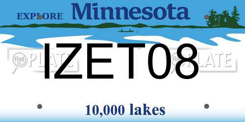 IZET08 Minnesota License Plate