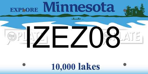 IZEZ08 Minnesota License Plate