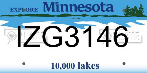 IZG3146 Minnesota License Plate